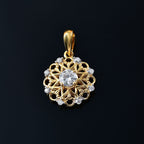 Moissanit Anhänger 925 Silber 750 Gelbgold Vermeil