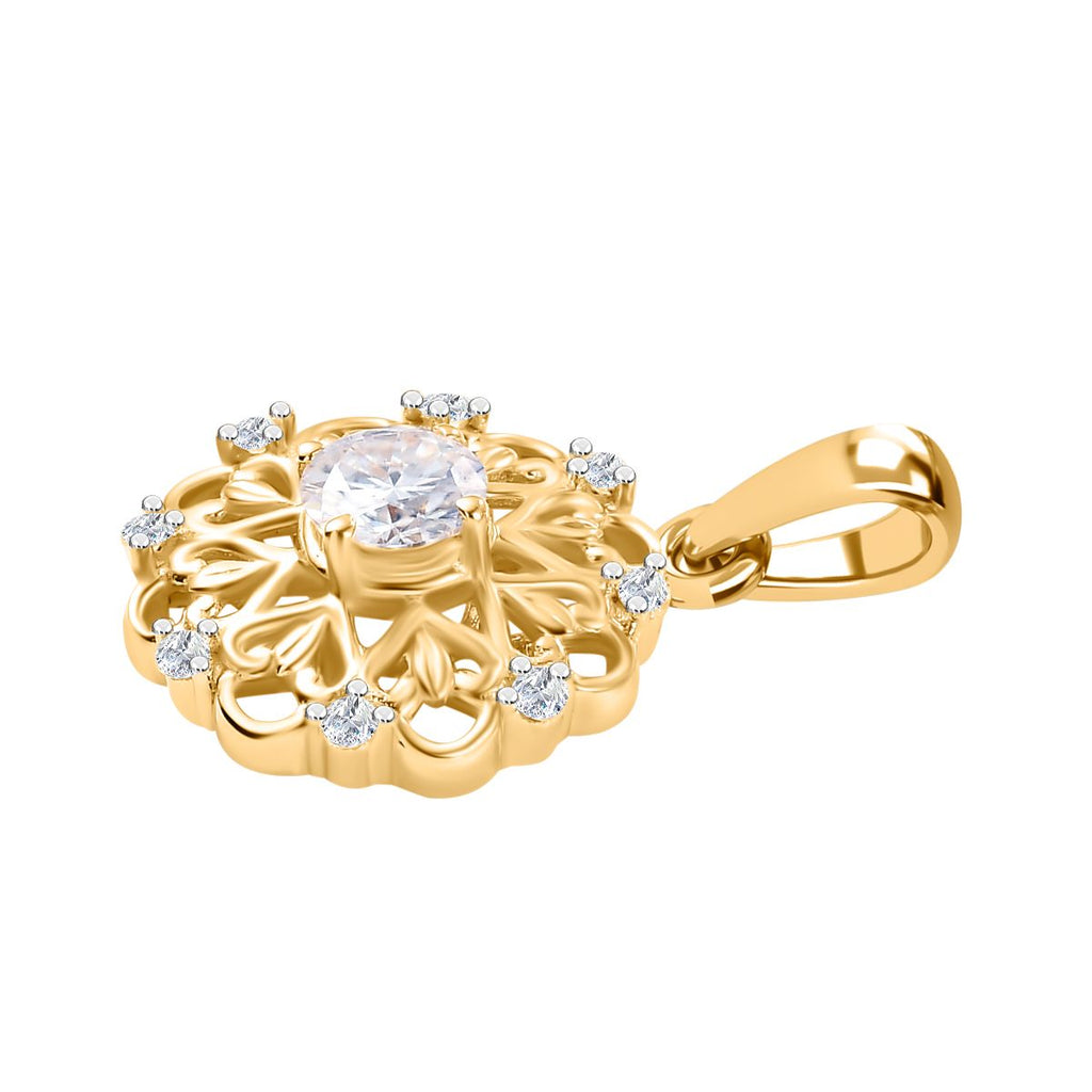 Moissanit Anhänger 925 Silber 750 Gelbgold Vermeil