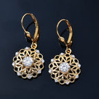 Moissanit Ohrringe 925 Silber 750 Gelbgold Vermeil