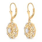 Moissanit Ohrringe 925 Silber 750 Gelbgold Vermeil