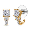 Moissanit Ohrringe, 925 Silber 750 Gelbgold Vermeil - 3,85 ct.