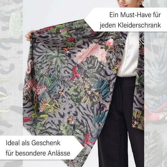 Schal aus 100 % Premium-Kaschmir mit Digitaldruck, 70 x 200 cm, abstraktes Aquarell