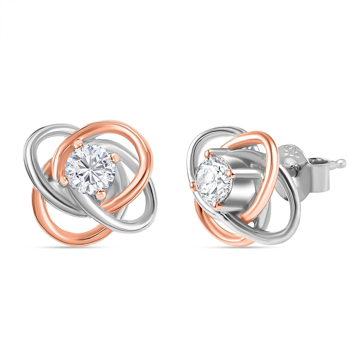 Moissanit Ohrringe 925 Silber rhodiniert ca. 0,47 ct.