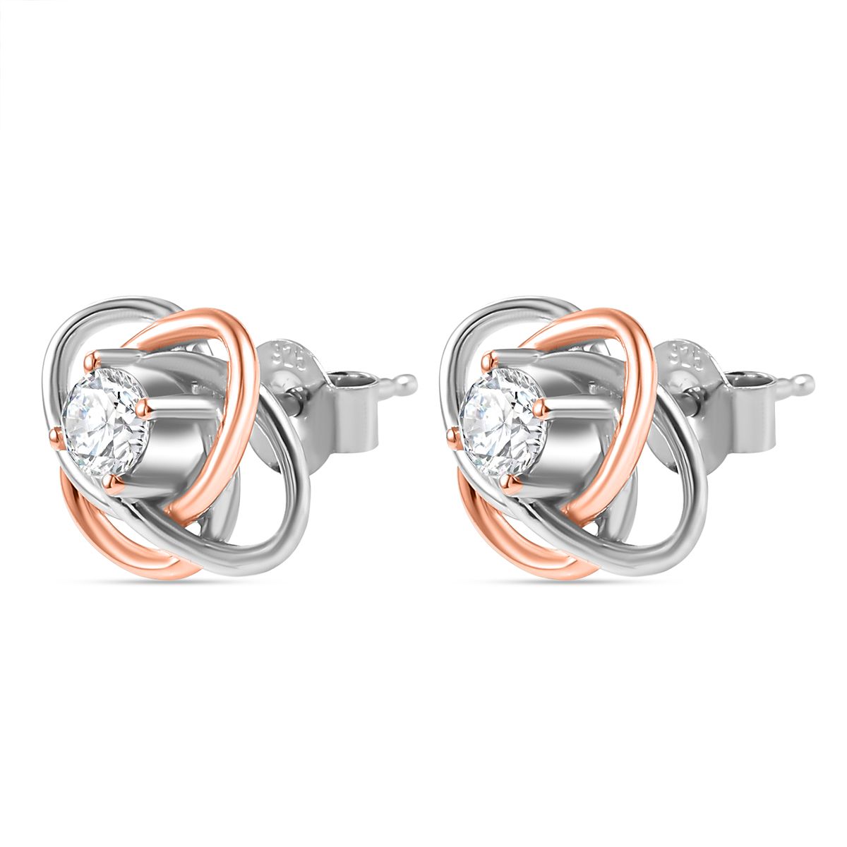 Moissanit Ohrringe 925 Silber rhodiniert ca. 0,47 ct.