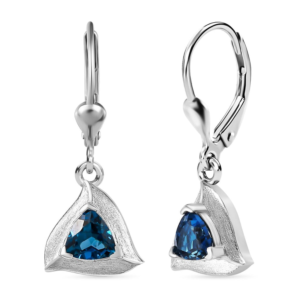 AA London Blau Topas Ohrringe 925 Silber rhodiniert ca. 1.15 ct