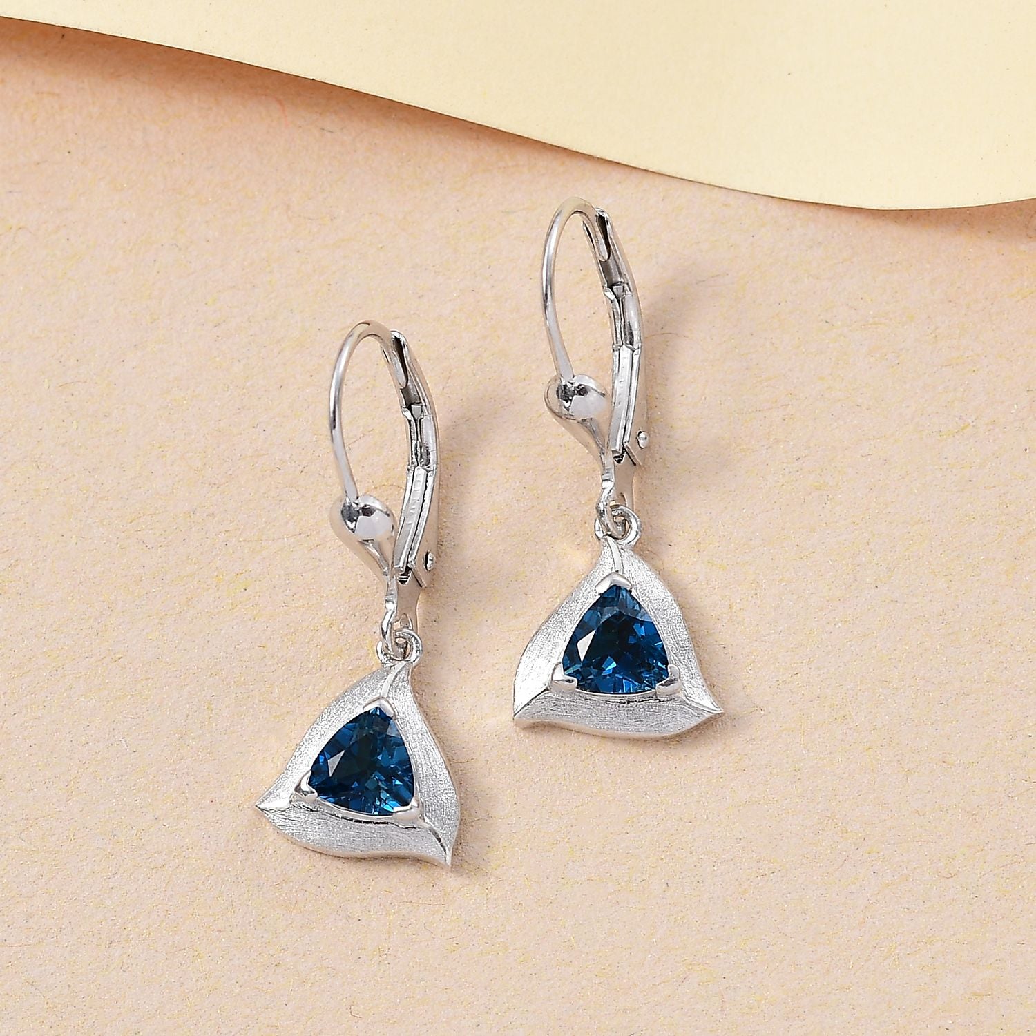 AA London Blau Topas Ohrringe 925 Silber rhodiniert ca. 1.15 ct