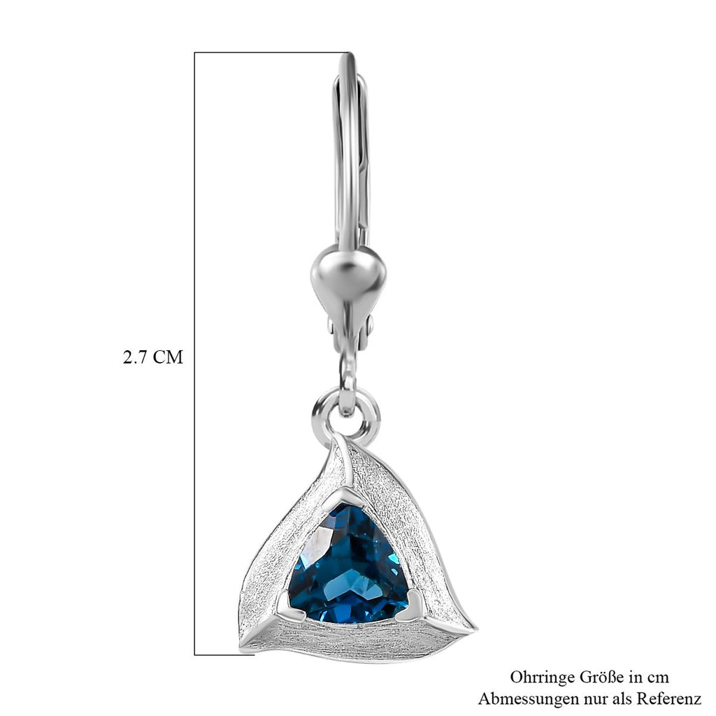AA London Blau Topas Ohrringe 925 Silber rhodiniert ca. 1.15 ct