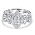 Zirkonia Ring 925 Silber rhodiniert (Größe 19.00) 3.13 ct