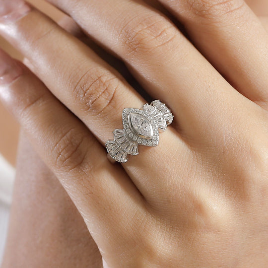 Zirkonia Ring 925 Silber rhodiniert (Größe 21.00) 3.13 ct