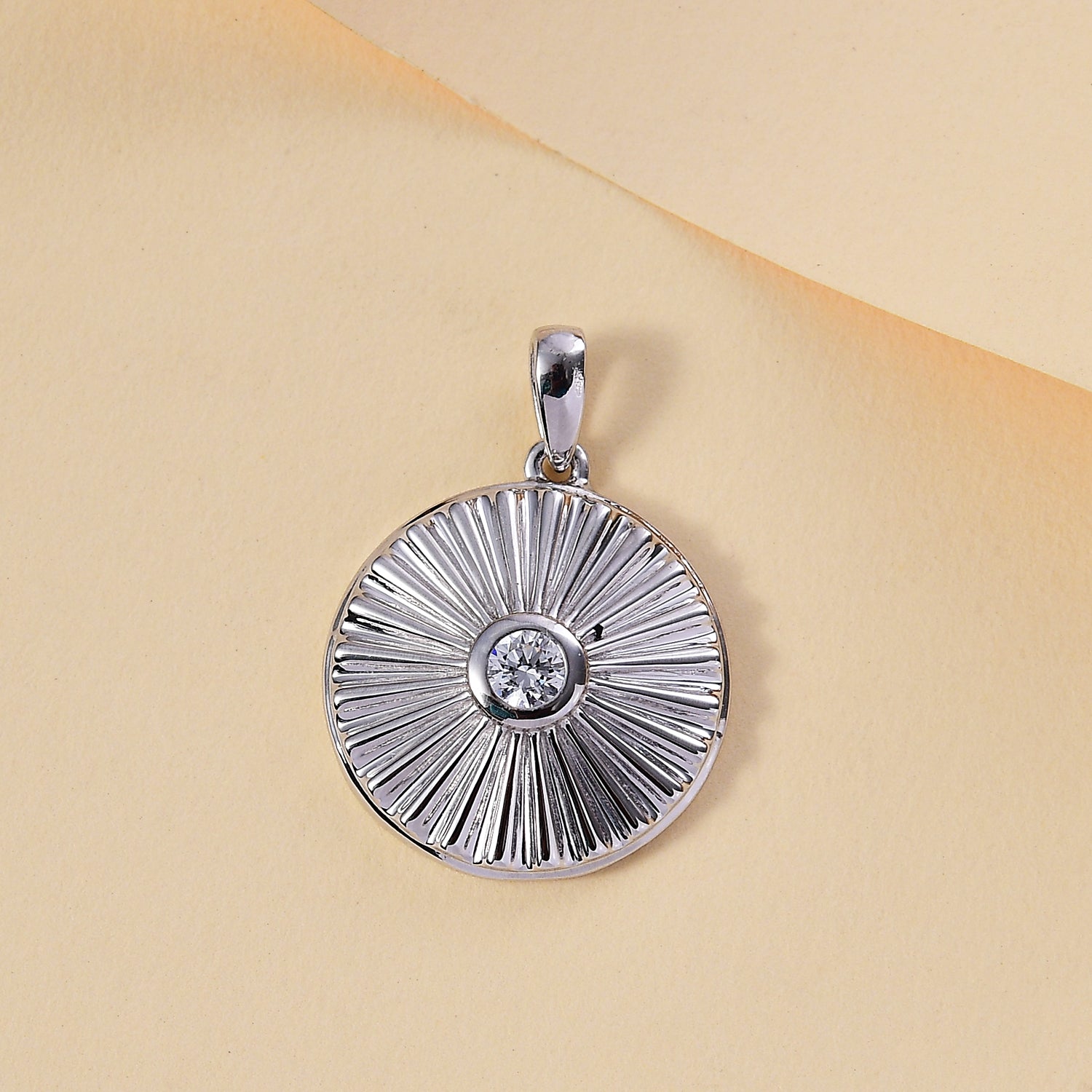 Zirkonia Anhänger 925 Silber rhodiniert 0.45 ct