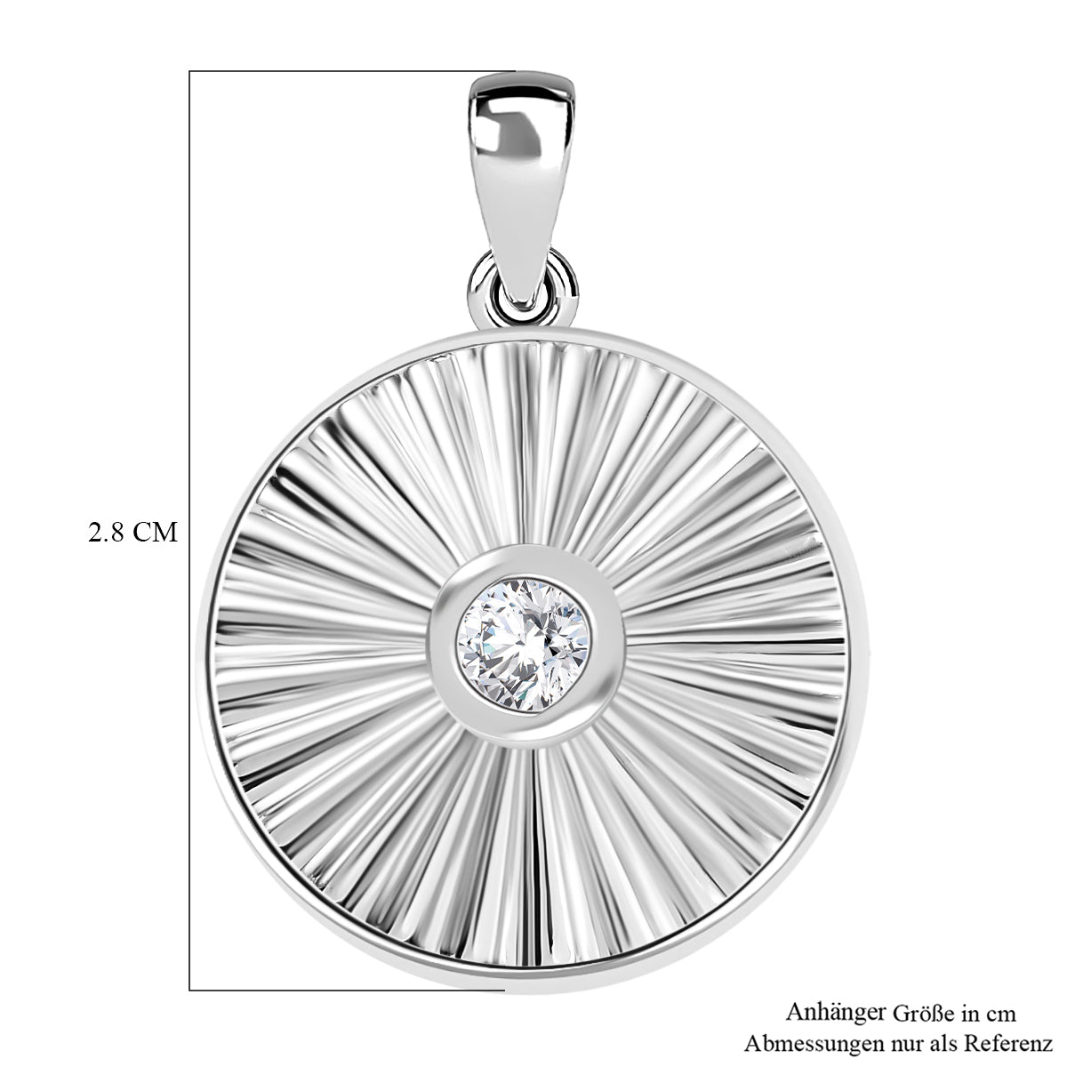 Zirkonia Anhänger 925 Silber rhodiniert 0.45 ct