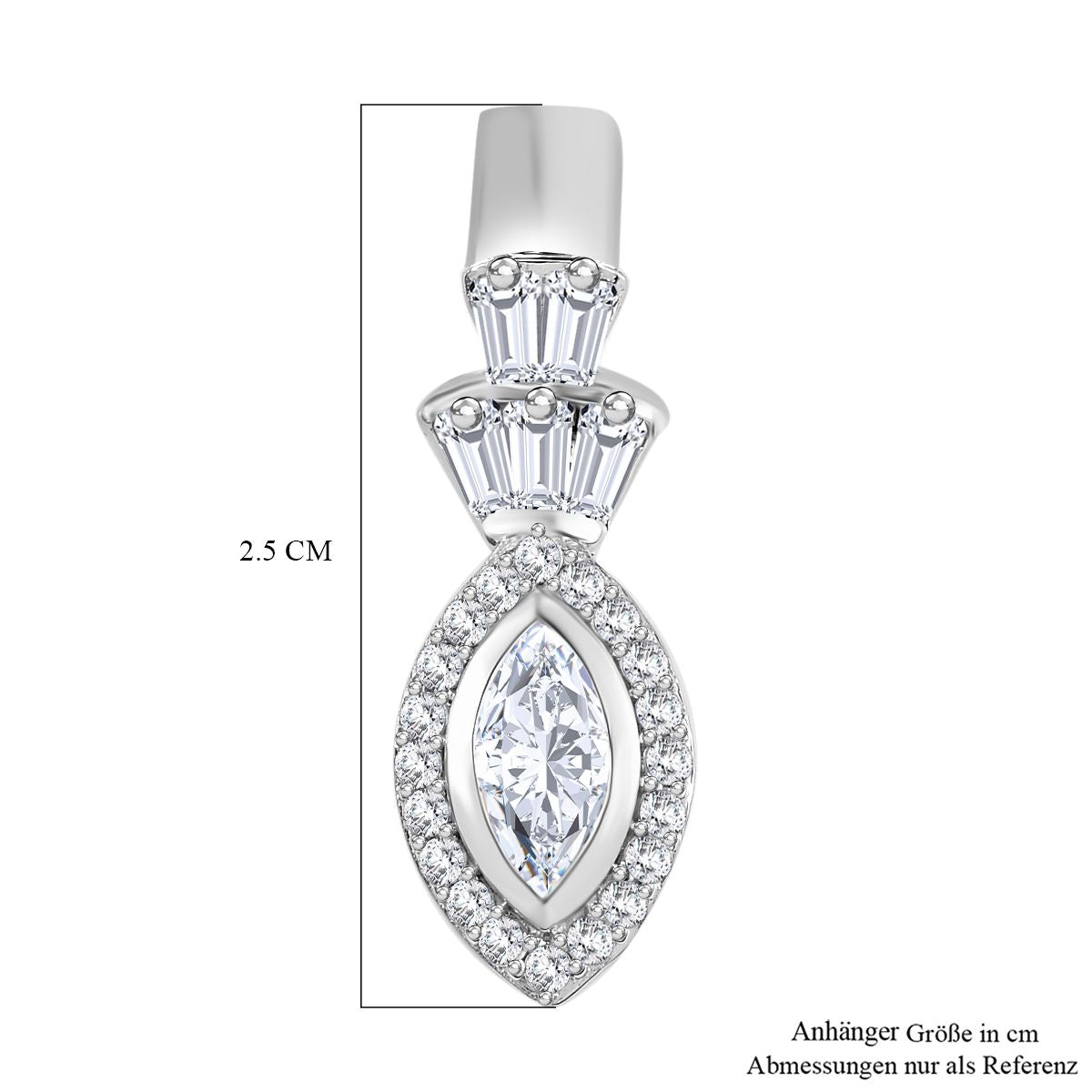 J Francis gefertigt mit SWAROVSKI - Zirkonia Anhänger 925 Silber rhodiniert