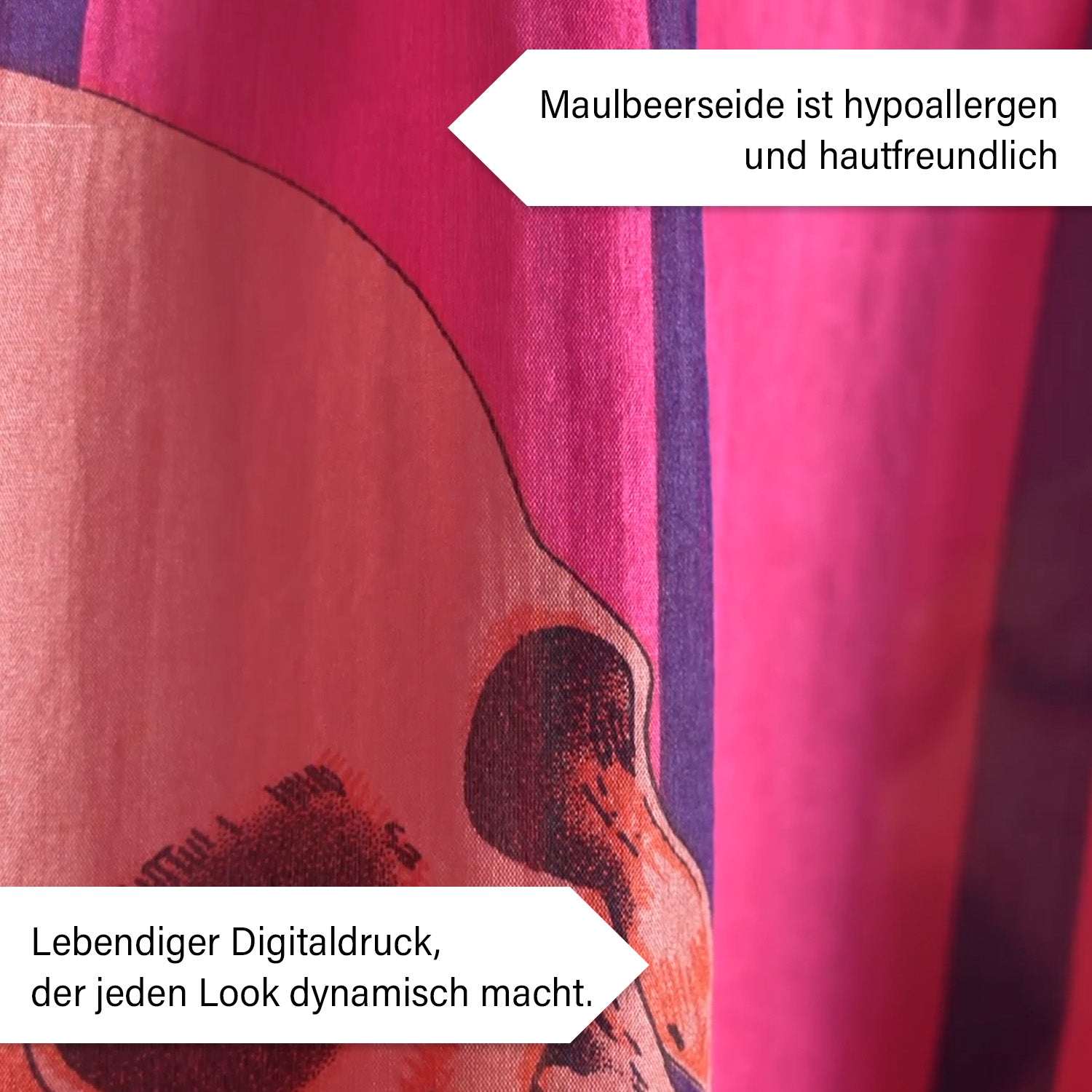 LA MAREY - Chiffonschal aus 100% Mulberry Seide, Größe 110x180 cm, Rosa