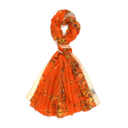 LA MAREY - 100% Maulbeeren-Seidenschal, Chiffon, 110x180 cm, Türkis