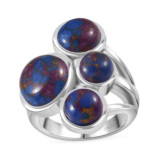 Lila Türkis Ring 316L Edelstahl ca. 7.82 ct