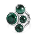 Malachit Ring, 316L Edelstahl (Größe 19.00) ca. 12.36 ct