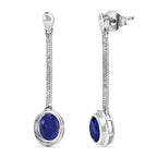 Tansanit-Farbe Quarz Ohrringe 925 Silber rhodiniert ca. 2.88 ct