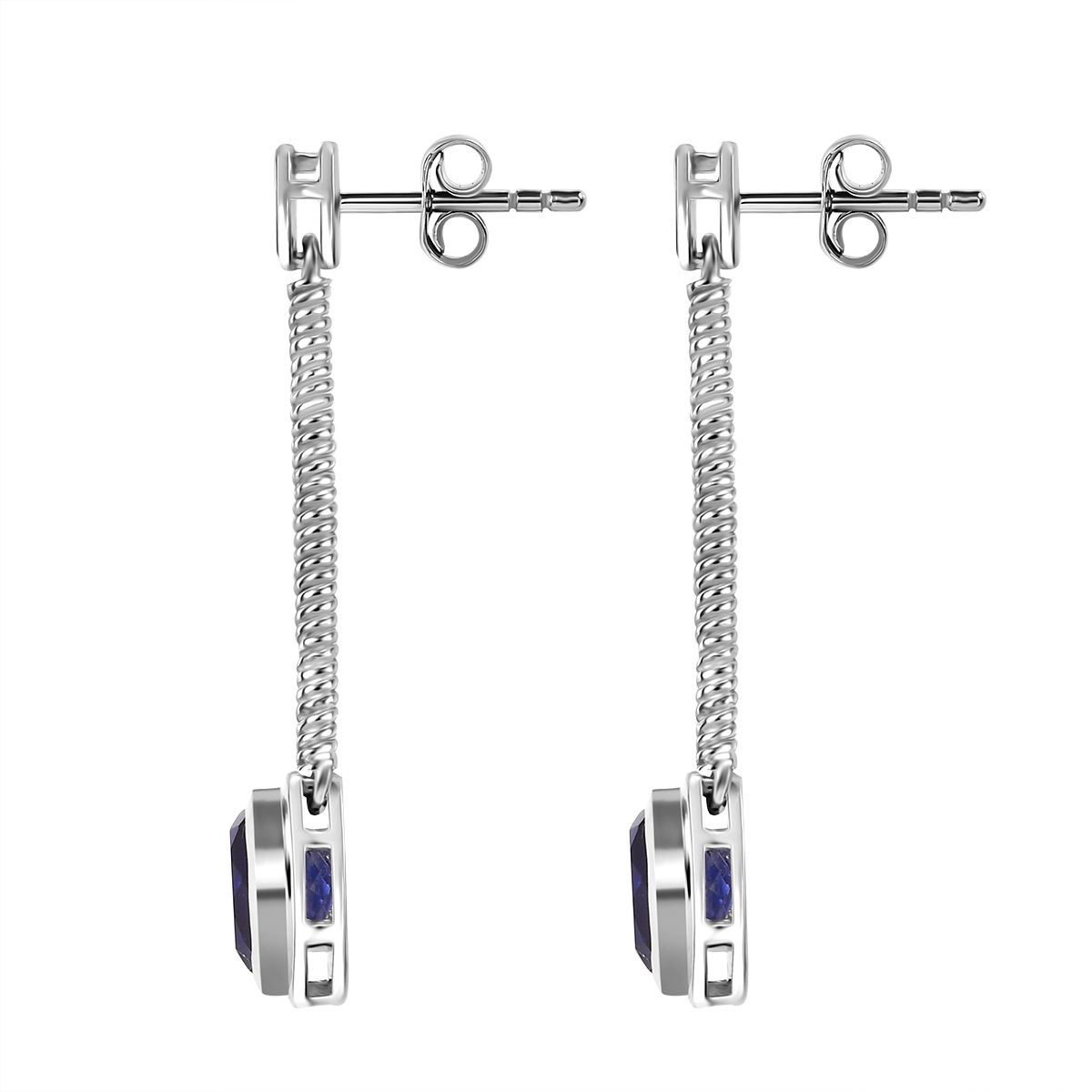 Tansanit-Farbe Quarz Ohrringe 925 Silber rhodiniert ca. 2.88 ct