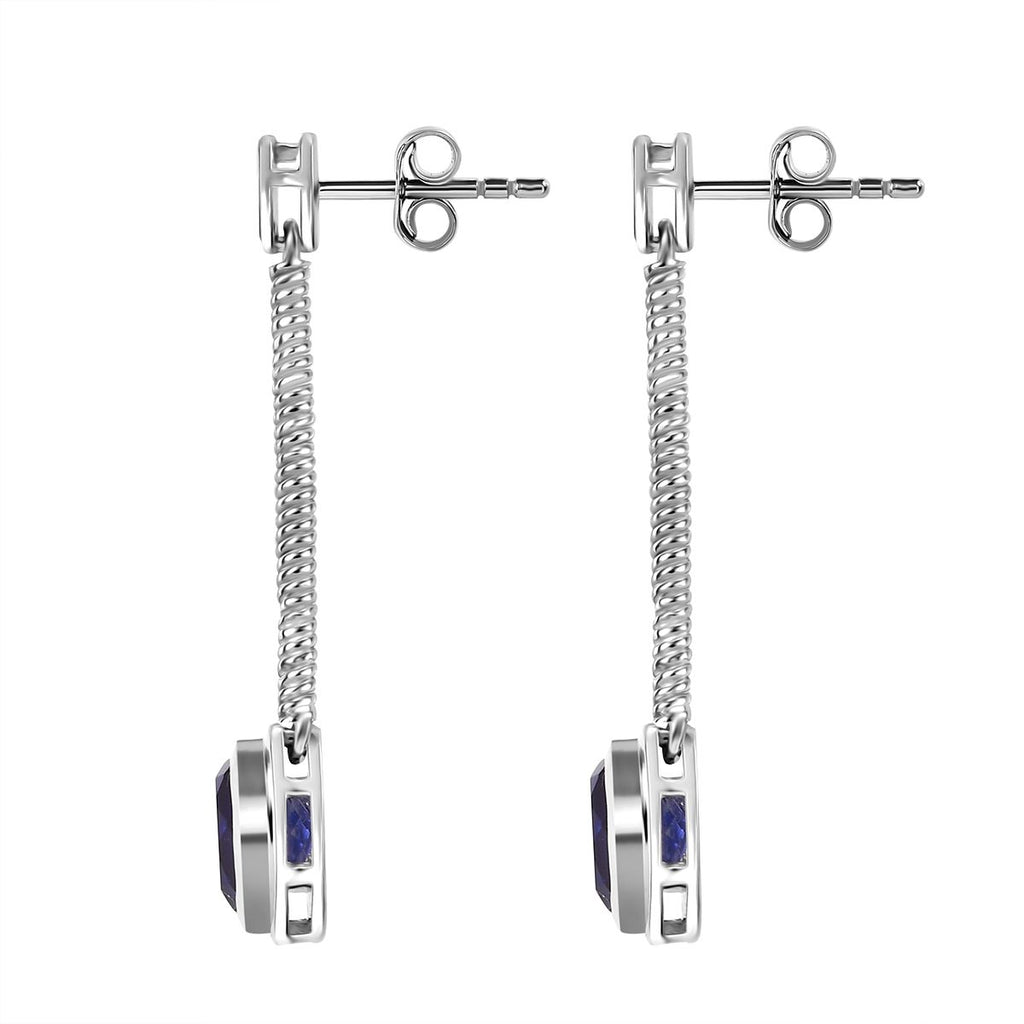 Tansanit-Farbe Quarz Ohrringe 925 Silber rhodiniert ca. 2.88 ct