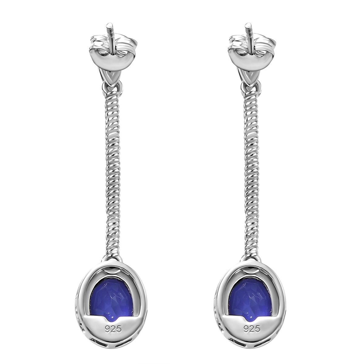 Tansanit-Farbe Quarz Ohrringe 925 Silber rhodiniert ca. 2.88 ct