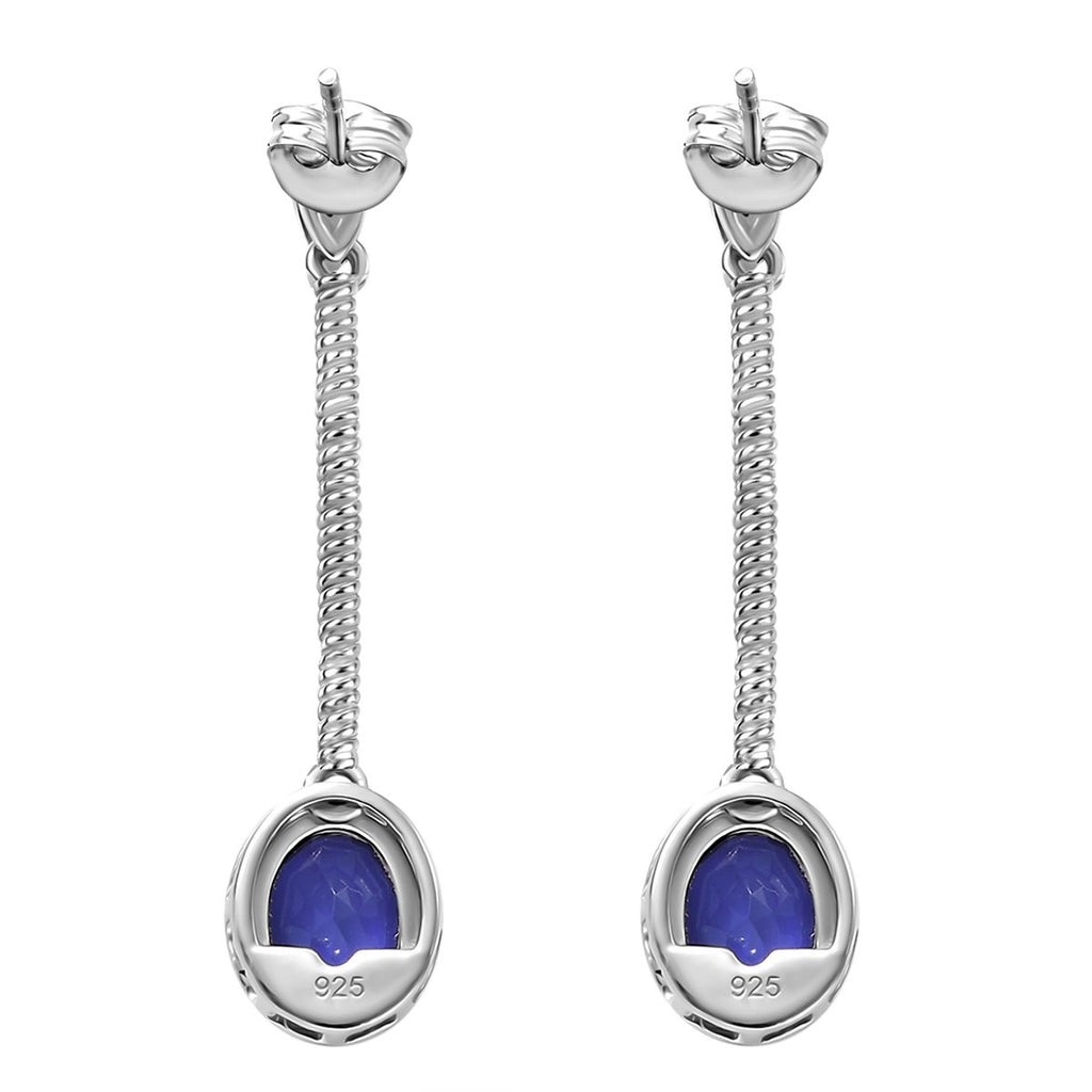 Tansanit-Farbe Quarz Ohrringe 925 Silber rhodiniert ca. 2.88 ct