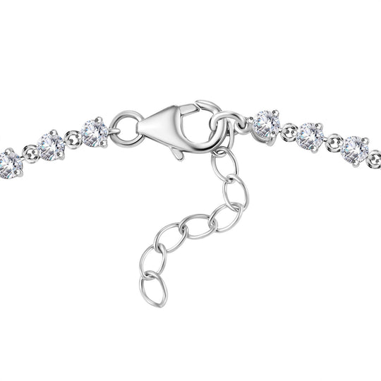 Moissanit Armband ca. 19 cm + 2.5 cm 925 Silber 750 Gelbgold Vermeil ca. 3.68 ct