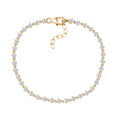 Moissanit Armband, 19 cm, 925 Silber 750 Gelbgold Vermeil - 3,68 ct.