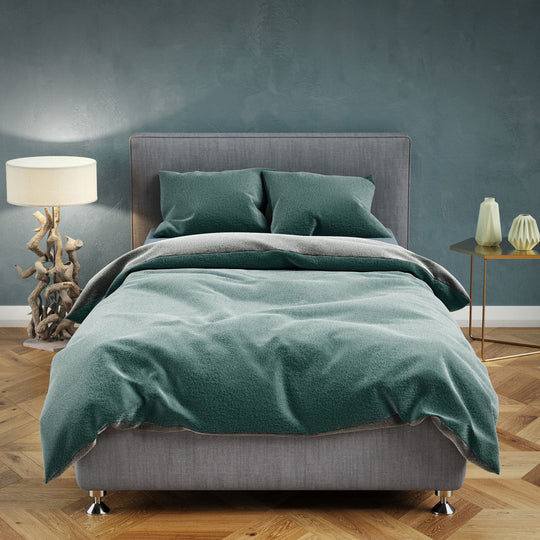 Leonado Vicenti - Supersoft-Bettwäsche-Set, Bettbezug 135x200 cm, Kissenbezug 80x80 cm, wendbar, Oliv-Grün