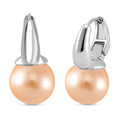 Goldene (11-13mm) Muschelkernperle Ohrringe, Messing