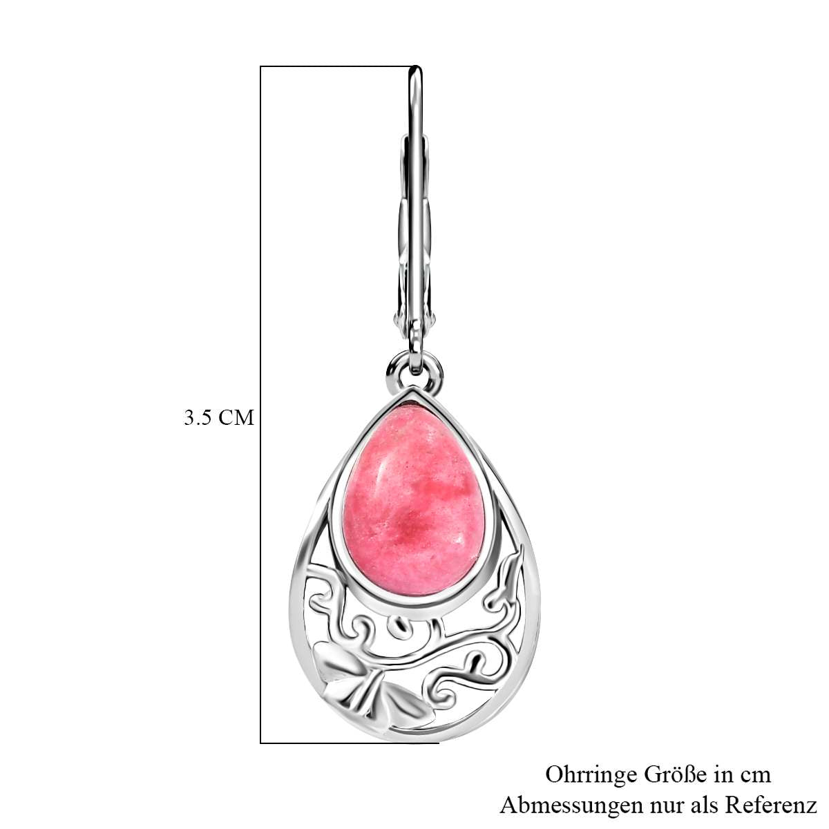 AA Norwegische Thulit Ohrringe, Silberfarben, ca. 4.63 ct