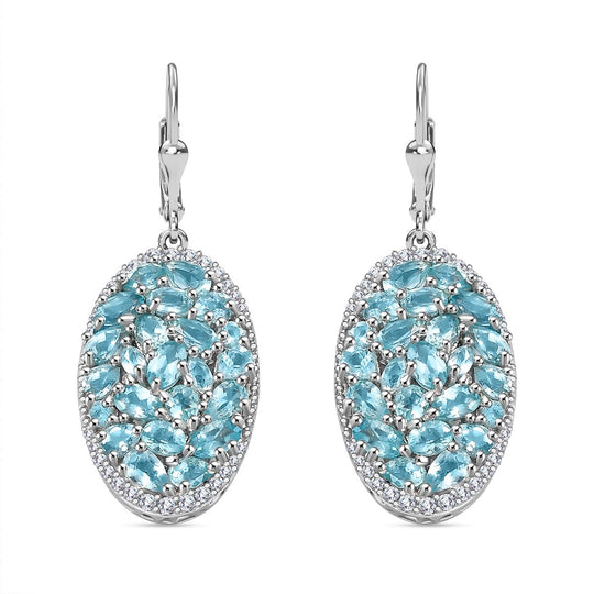 Natürliche Chromdiopsid Ohrringe 925 Silber rhodiniert ca. 9.18 ct