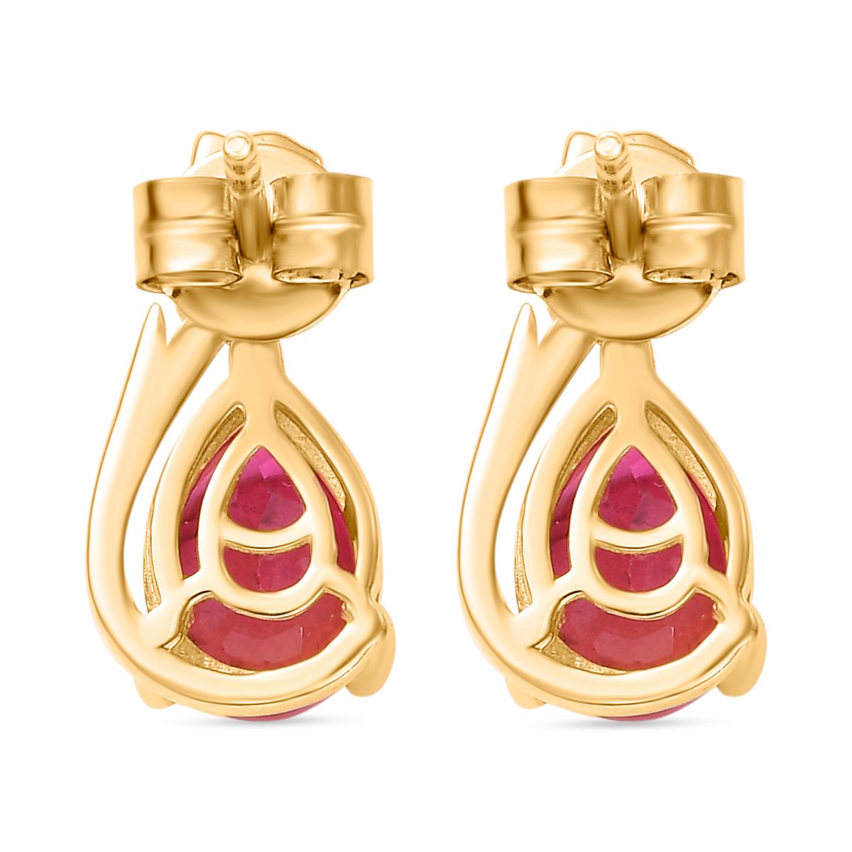 Sunset Quarz Triplette Ohrringe 925 Silber vergoldet ca. 2.60 ct