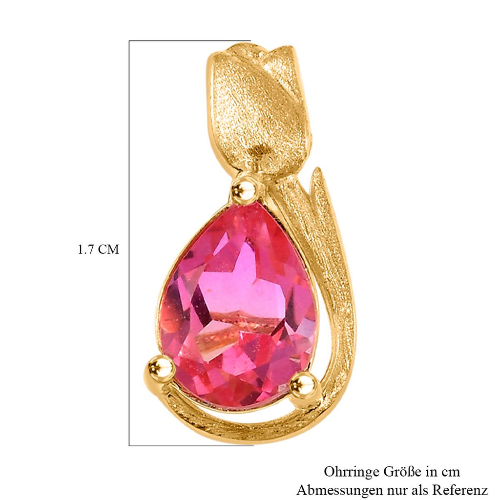 Sunset Quarz Triplette Ohrringe 925 Silber vergoldet ca. 2.60 ct