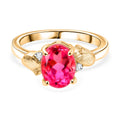 Sunset Quarz Triplette, Weißer Zirkon Ring 925 Silber vergoldet (Größe 17.00) ca. 2,08 ct
