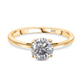 Moissanit Ring, 925 Silber vergoldet - 0,94 ct.