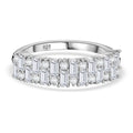 Moissanit Ring 925 Silber rhodiniert (Größe 17.00) ca. 0.95 ct