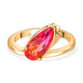 Tulip inspiriert - Sunset Quarz Triplette Ring, 925 Silber vergoldet (Größe 16.00) ca. 2.05 ct