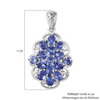 Tansanit Anhänger 925 Silber rhodiniert ca. 2.27 ct