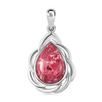AA Norwegischer Thulit Anhänger, Silberfarben, ca. 12.28 ct