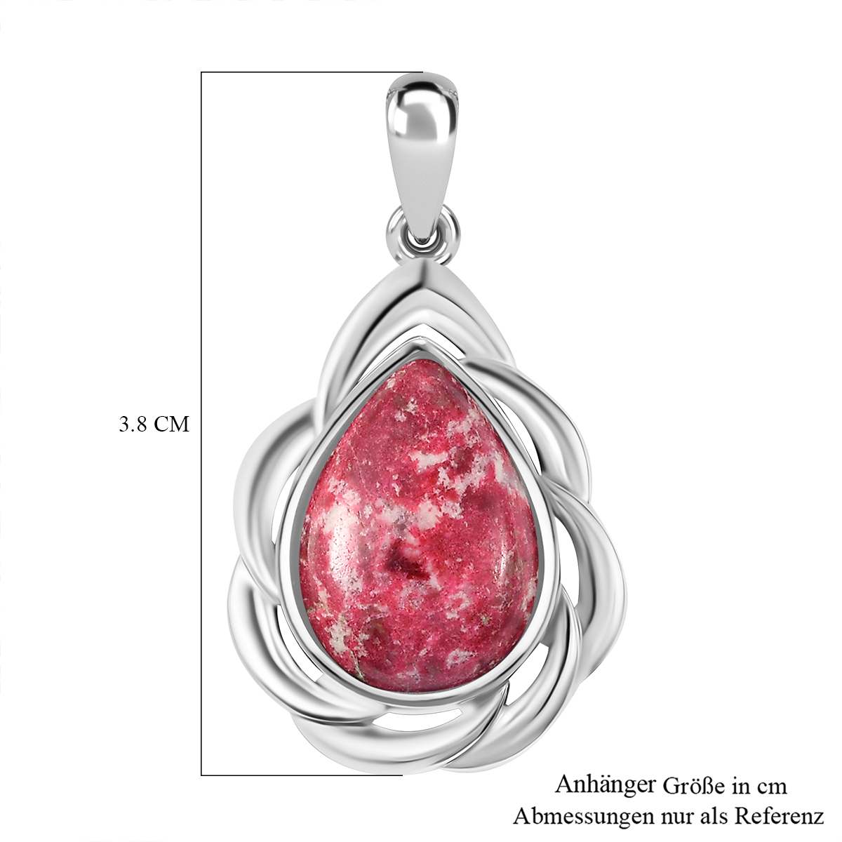 AA Norwegischer Thulit Anhänger, Silberfarben, ca. 12.28 ct