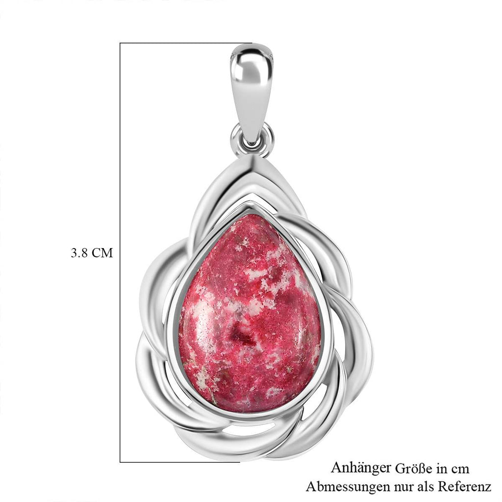 AA Norwegischer Thulit Anhänger, Silberfarben, ca. 12.28 ct