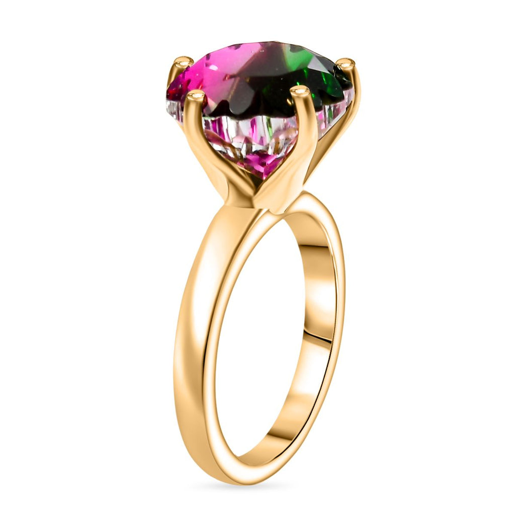D'Joy Wassermelonen Triplett Quarz Ring und Ohrringe