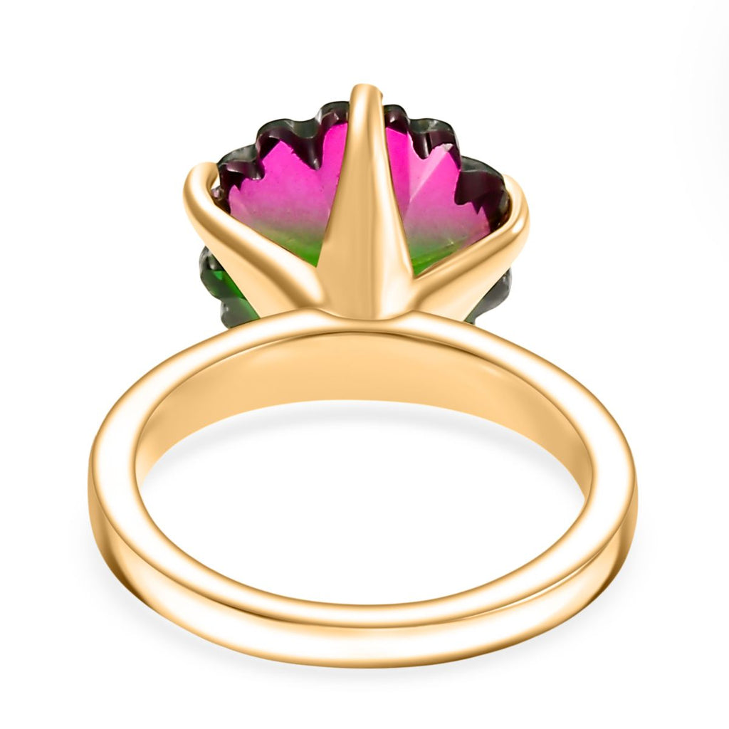 D'Joy Wassermelonen Triplett Quarz Ring und Ohrringe