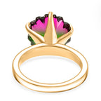 D'Joy Wassermelonen Triplett Quarz Ring und Ohrringe