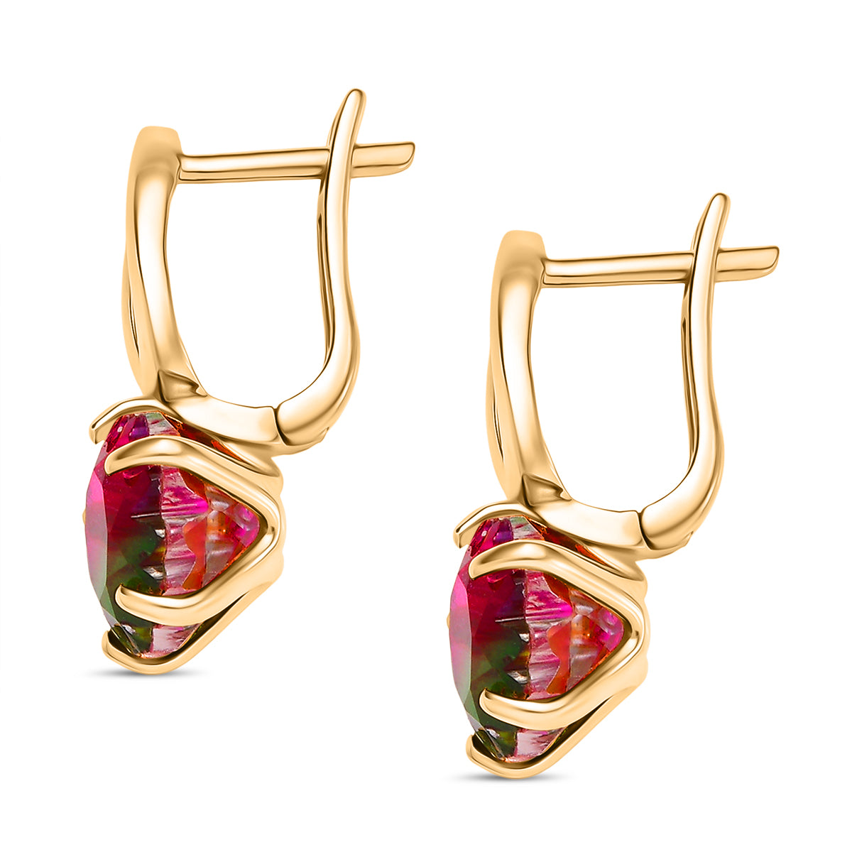 D'Joy Wassermelonen Triplett Quarz Ring und Ohrringe