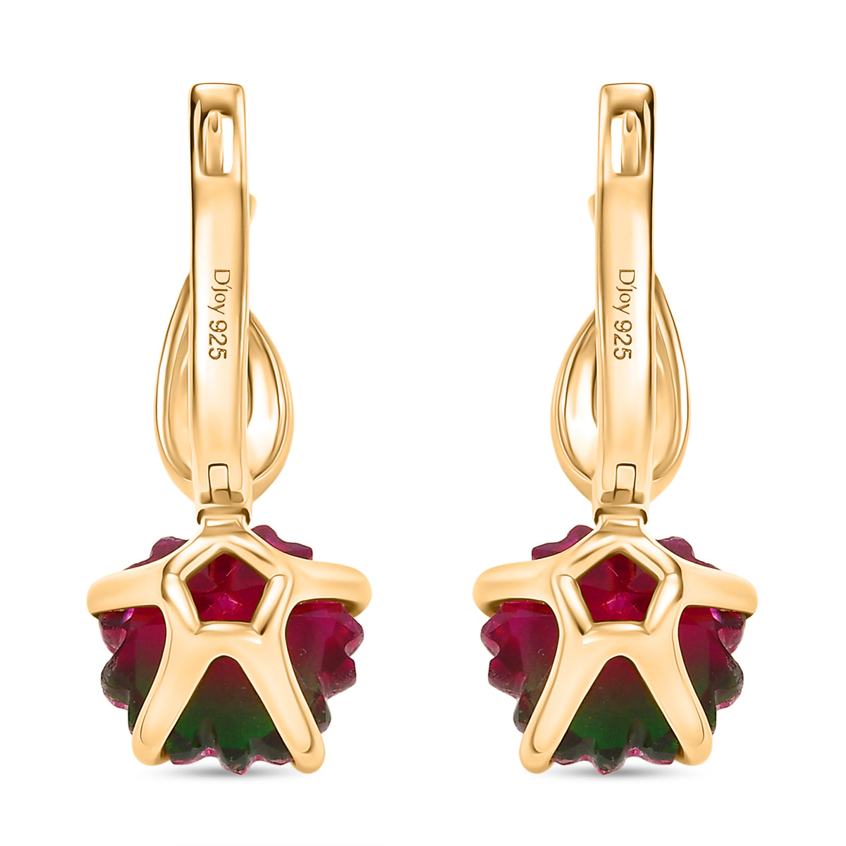 D'Joy Wassermelonen Triplett Quarz Ring und Ohrringe