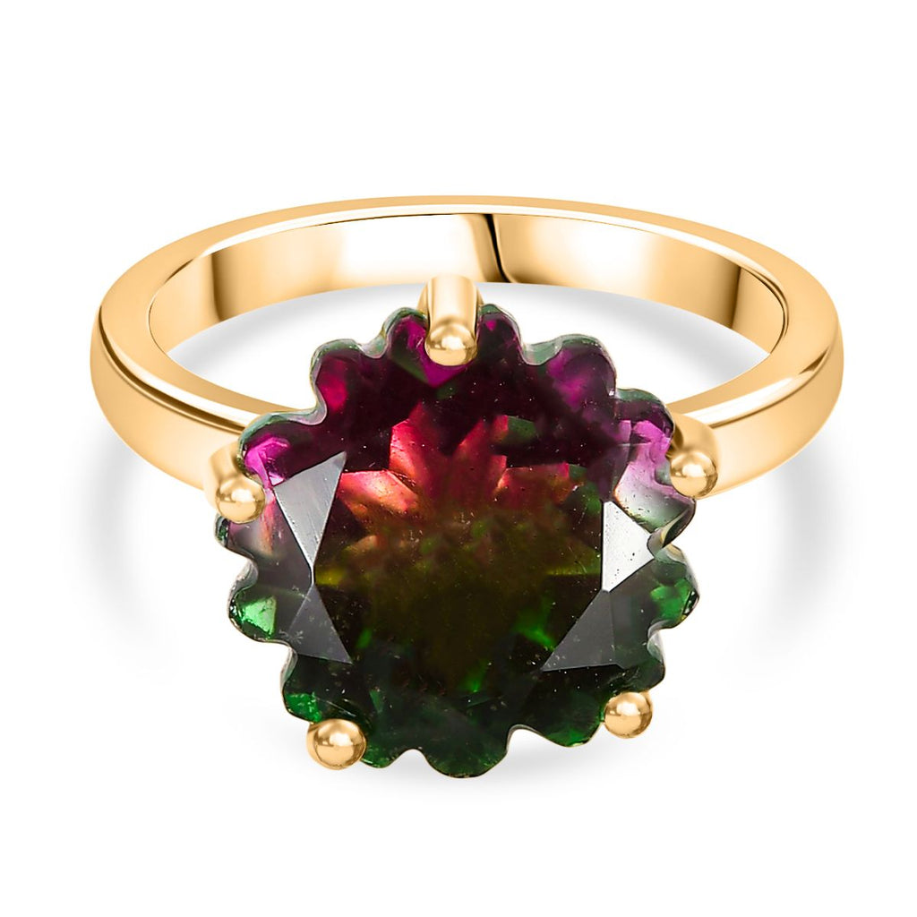 D'Joy Wassermelonen Triplett Quarz Ring und Ohrringe