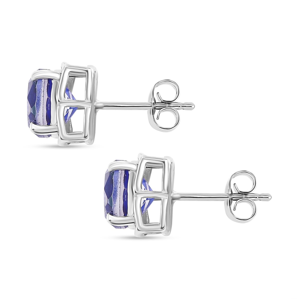 Tansanit-Farbe Quarz Ohrringe 925 Silber platiniert ca. 3.12 ct