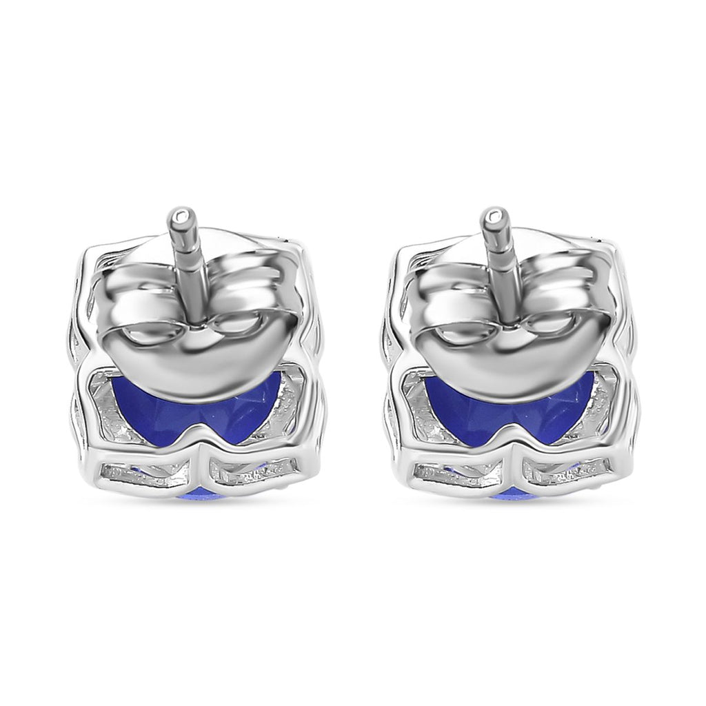 Tansanit-Farbe Quarz Ohrringe 925 Silber platiniert ca. 3.12 ct
