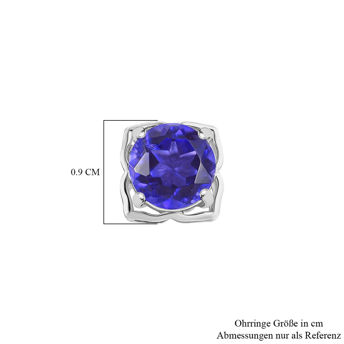 Tansanit-Farbe Quarz Ohrringe 925 Silber platiniert ca. 3.12 ct